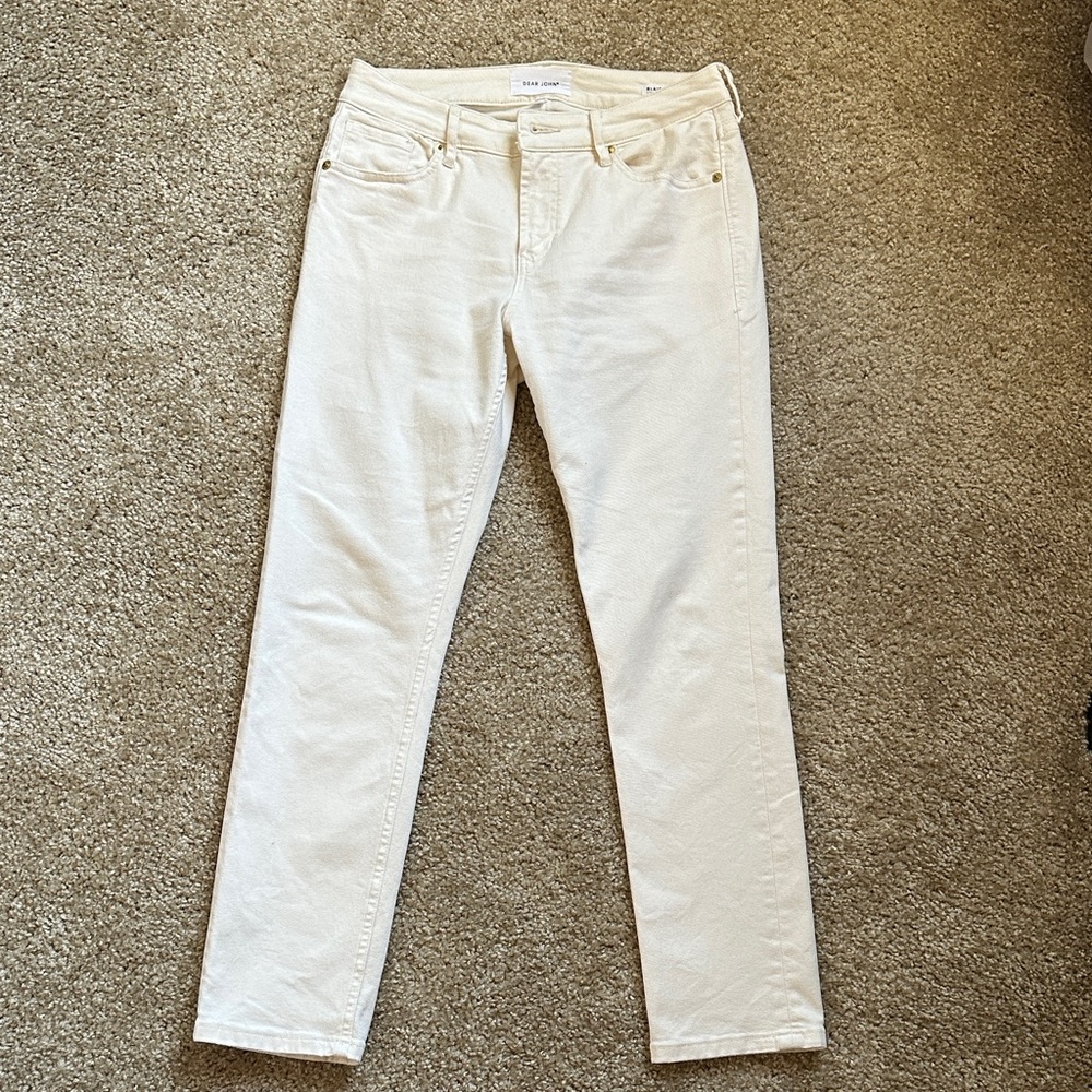 Dear John Women's Cream Straight Leg Jeans